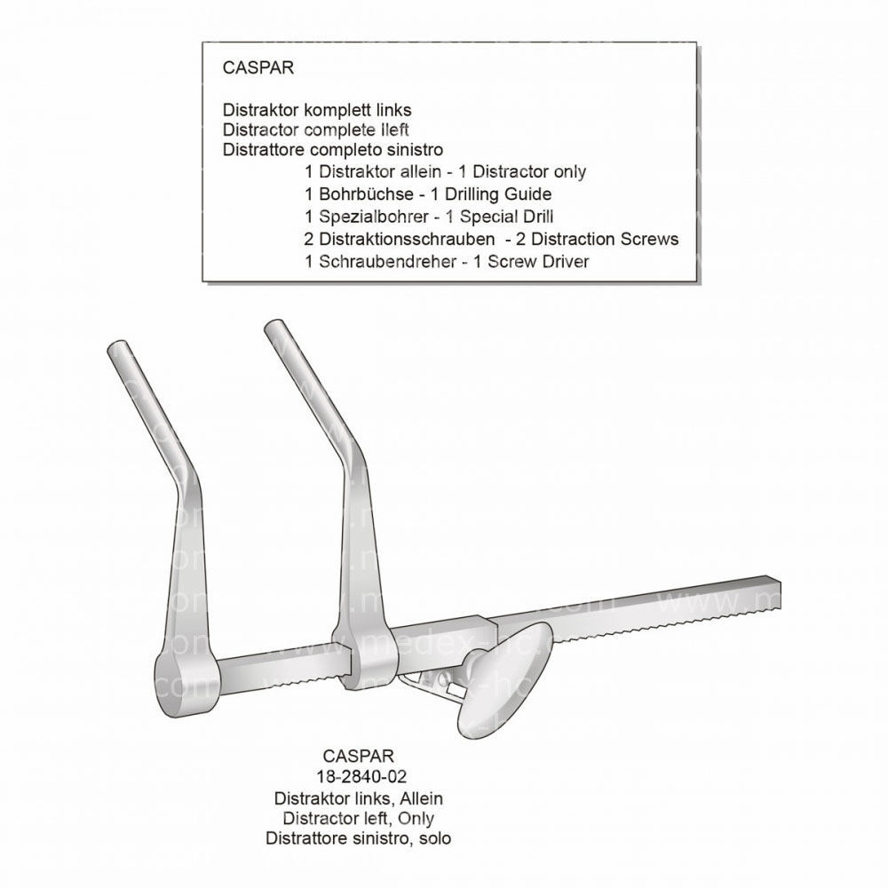 Caspar Distractor for cervicle vertebral column