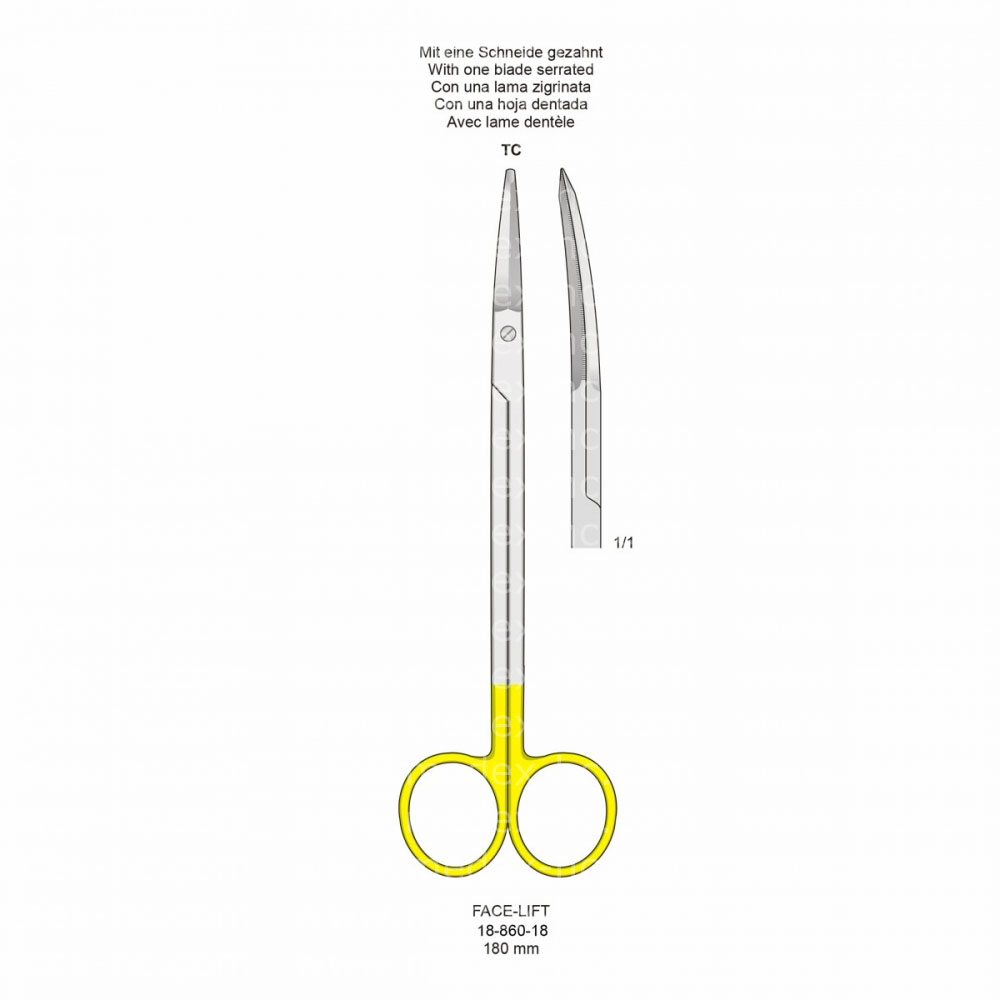 Face-Lift Operating Scissors