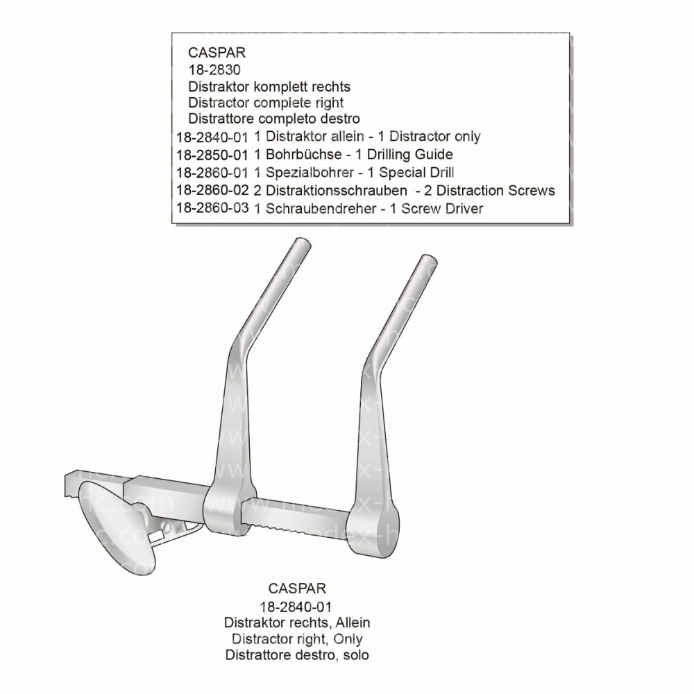 Caspar Distractor for cervicle vertebral column