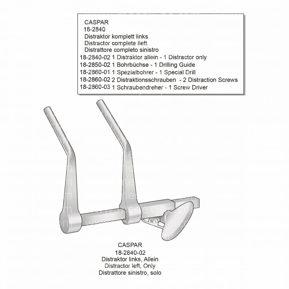 Caspar Distractor for cervicle vertebral column