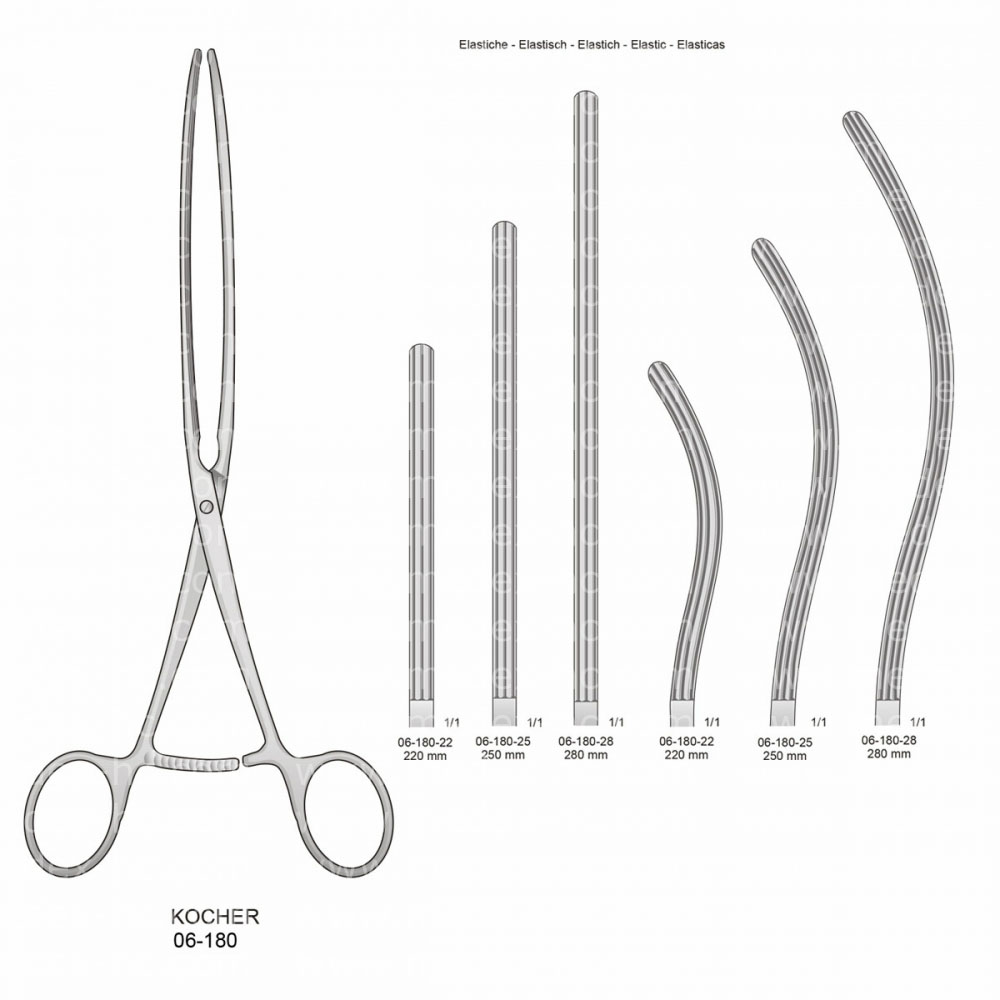 Kocher Carmalt Intestinal Clamps Soft Elastic