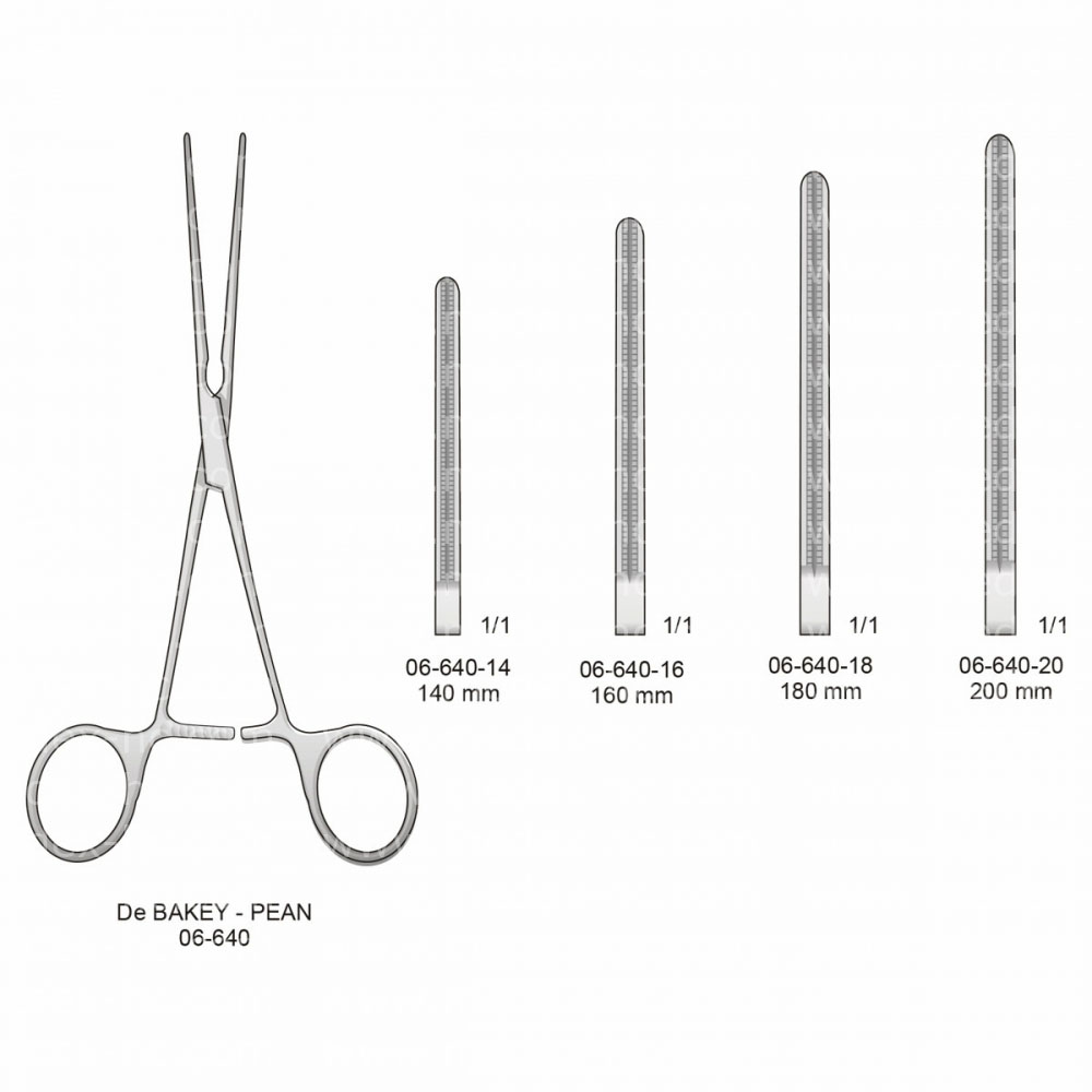 De Bakey - Pean Atraumatic Vessel Clamps