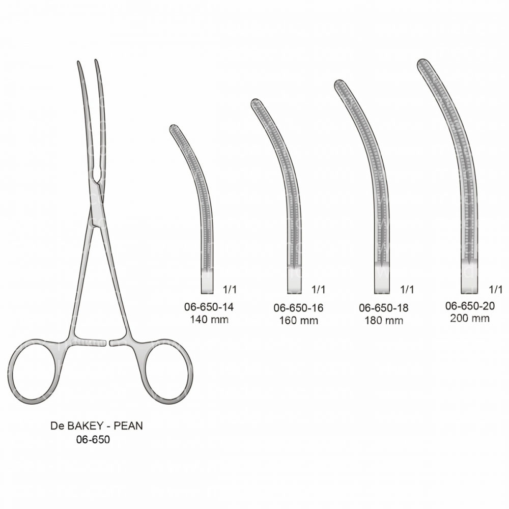 De Bakey - Pean Atraumatic Vessel Clamps